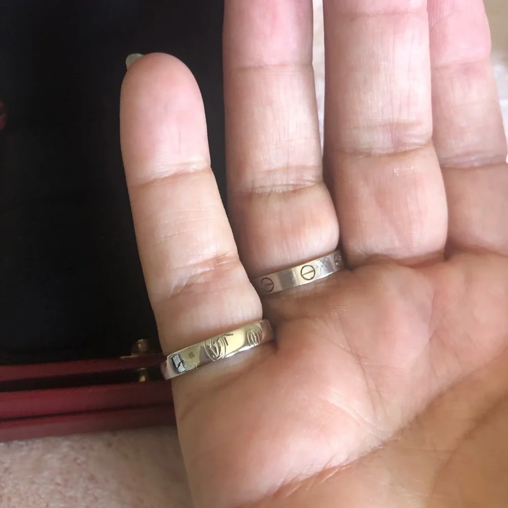 Listing ends Monday 10.9. Platinum Cartier Happy Birthday Ring! Pristine! - Picture 3 of 6